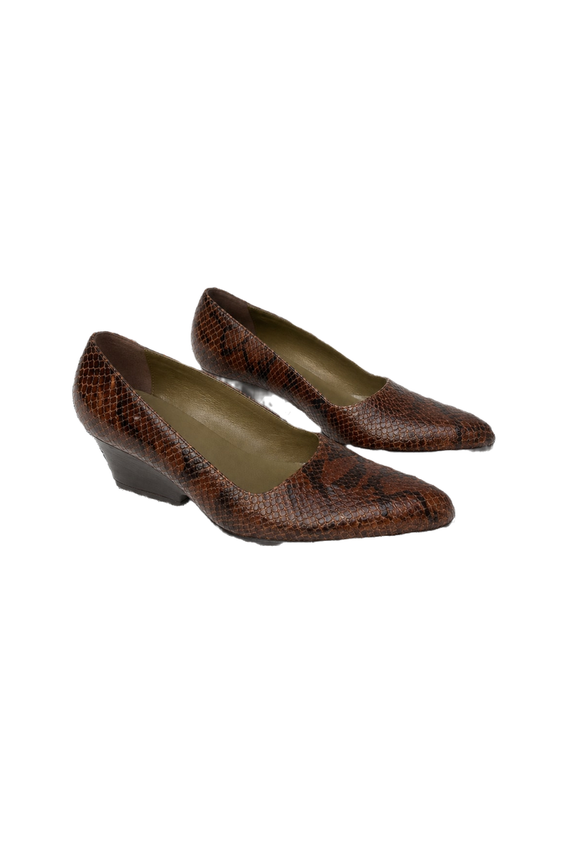 1940s Brown Leather Shoes - Front View