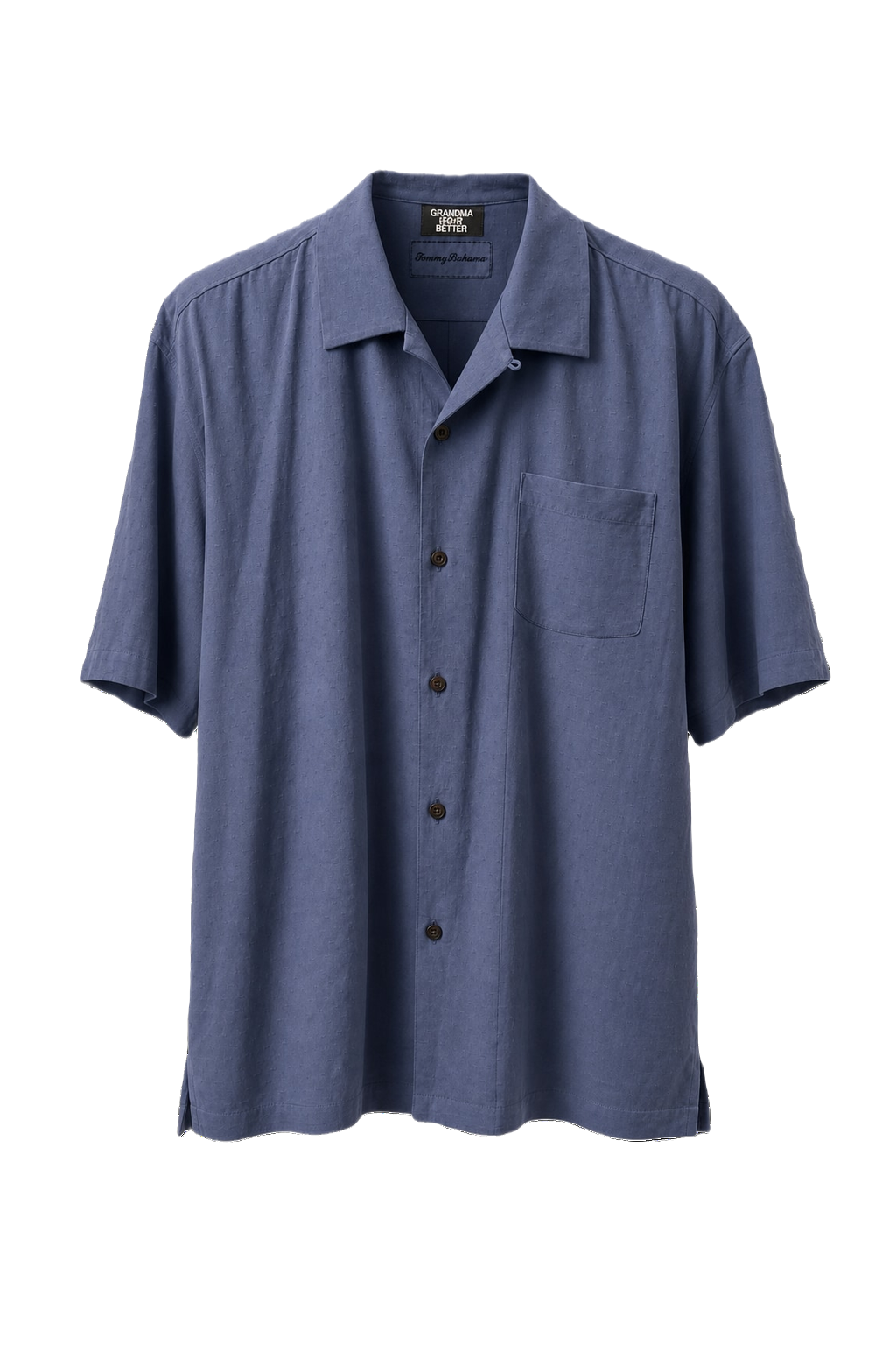 1990s Light Blue Cotton Shirt - Front View