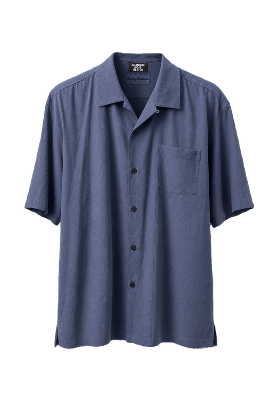 1990s Light Blue Cotton Shirt - Front View