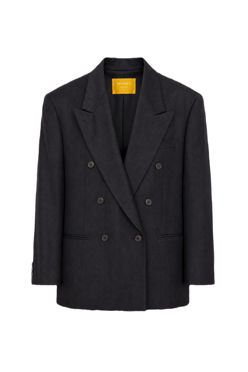 1980s Dark Navy Blue Wool Blazer - Front View