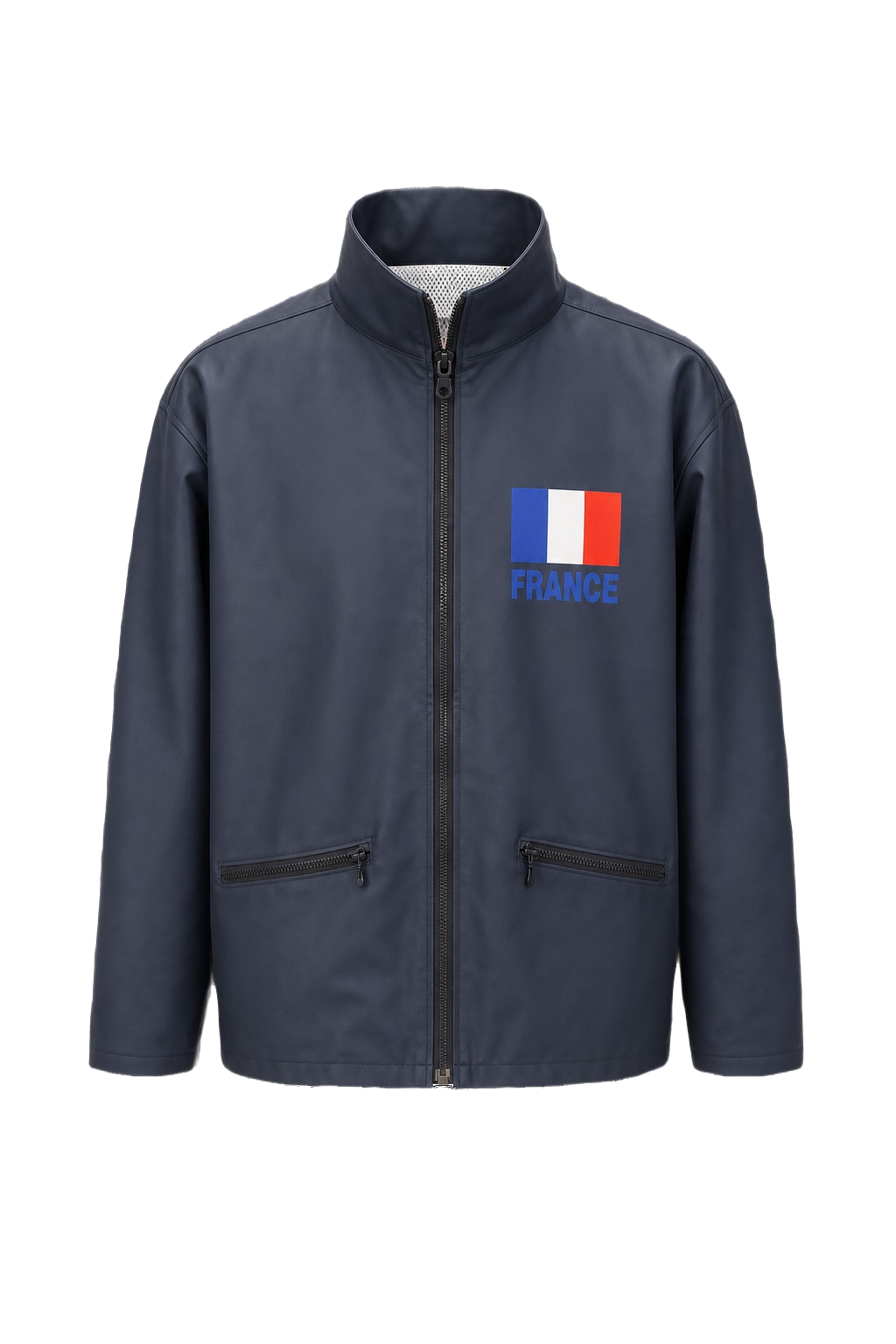1990s Navy Blue Nylon Jacket - Front View