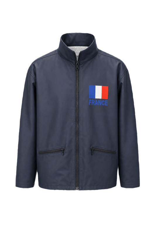1990s Navy Blue Nylon Jacket - Front View