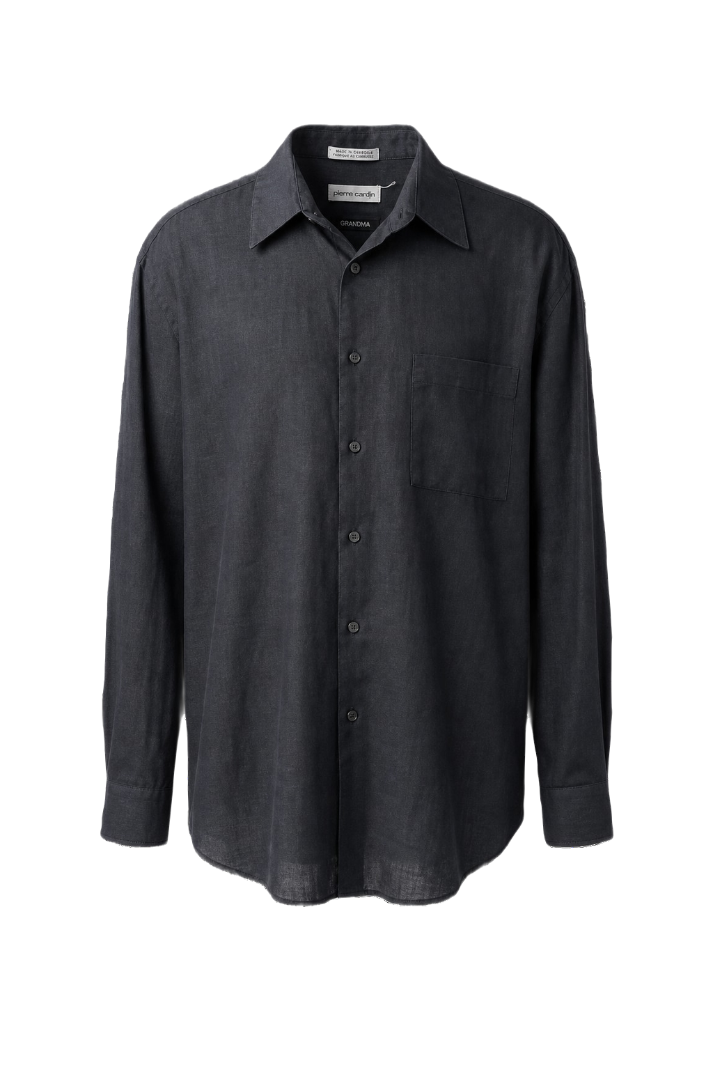 1990s Navy Blue Cotton Shirt - Front View