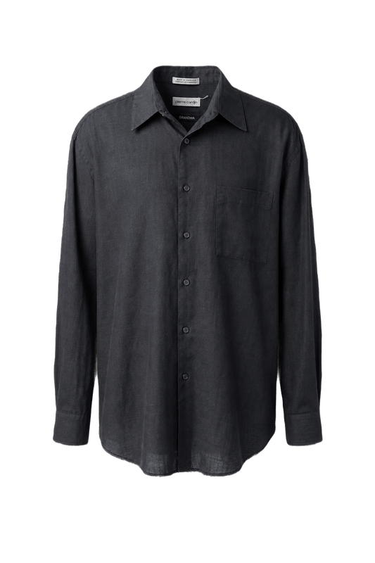 1990s Navy Blue Cotton Shirt - Front View