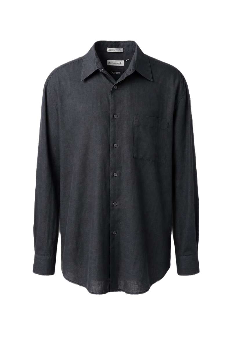 1990s Navy Blue Cotton Shirt - Front View