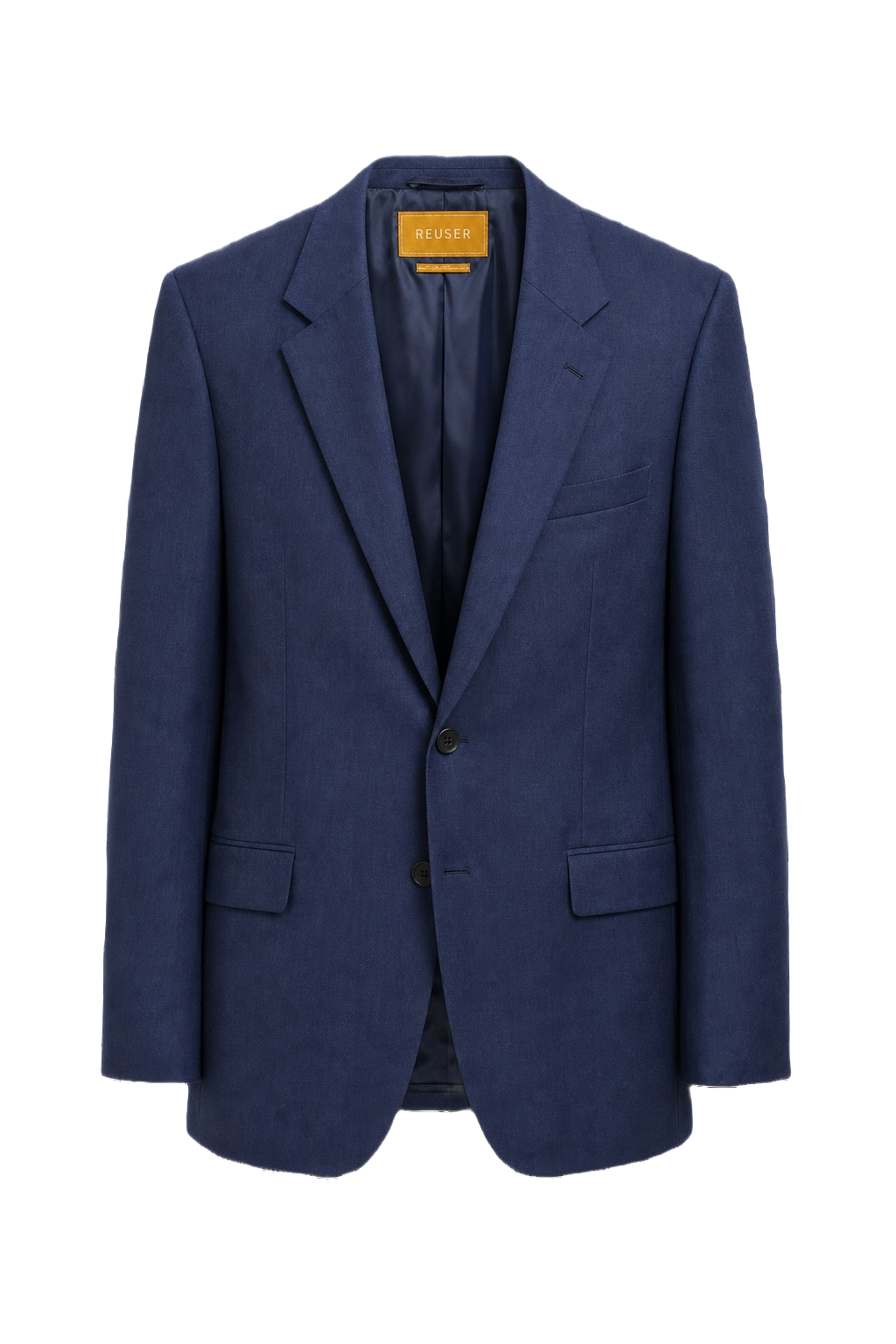 1980s Navy Blue Wool Blazer - Front View