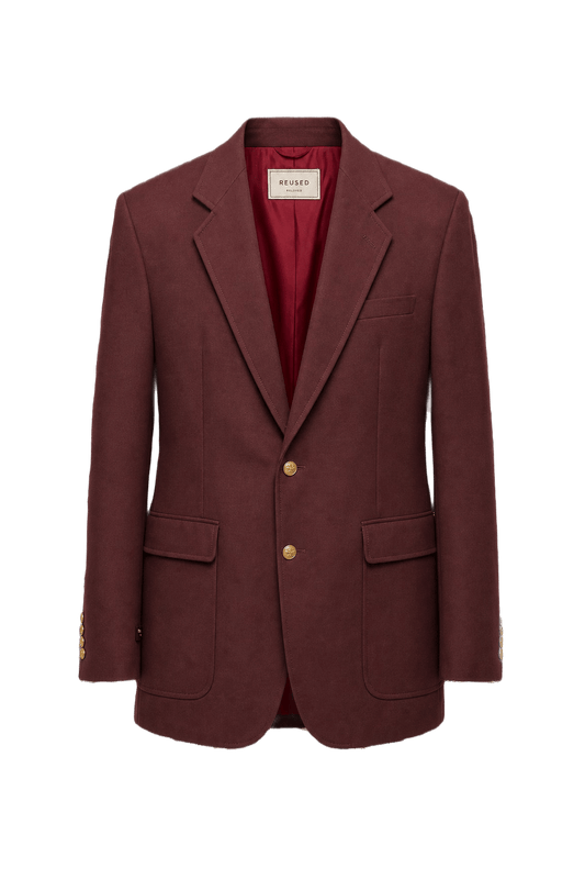 1980s Burgundy Wool Blazer - Front View