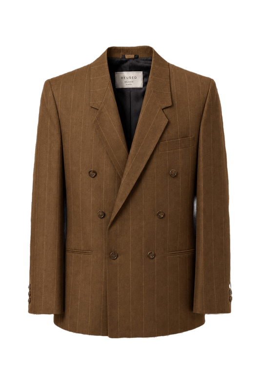 1980s Brown Wool Blazer - Front View