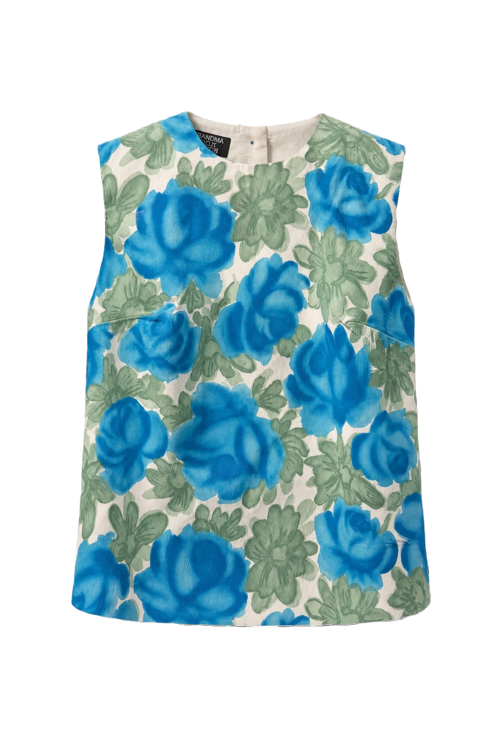 1960s Blue Cotton Blouse - Front View