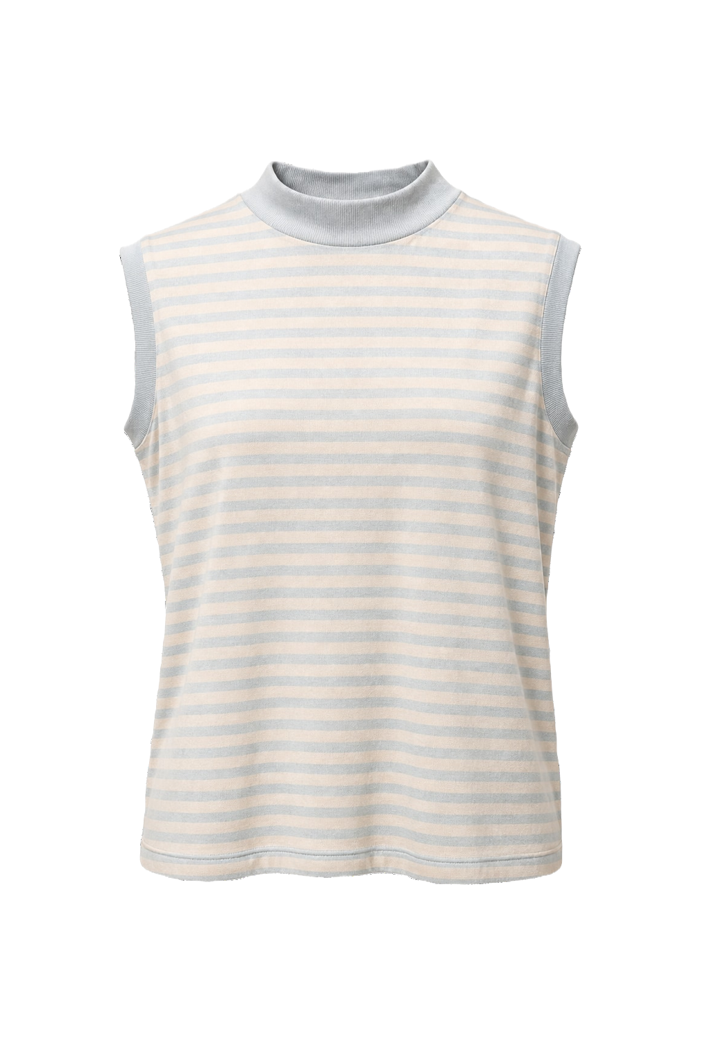 1960s Light Blue Cotton Sleeveless Top - Front View