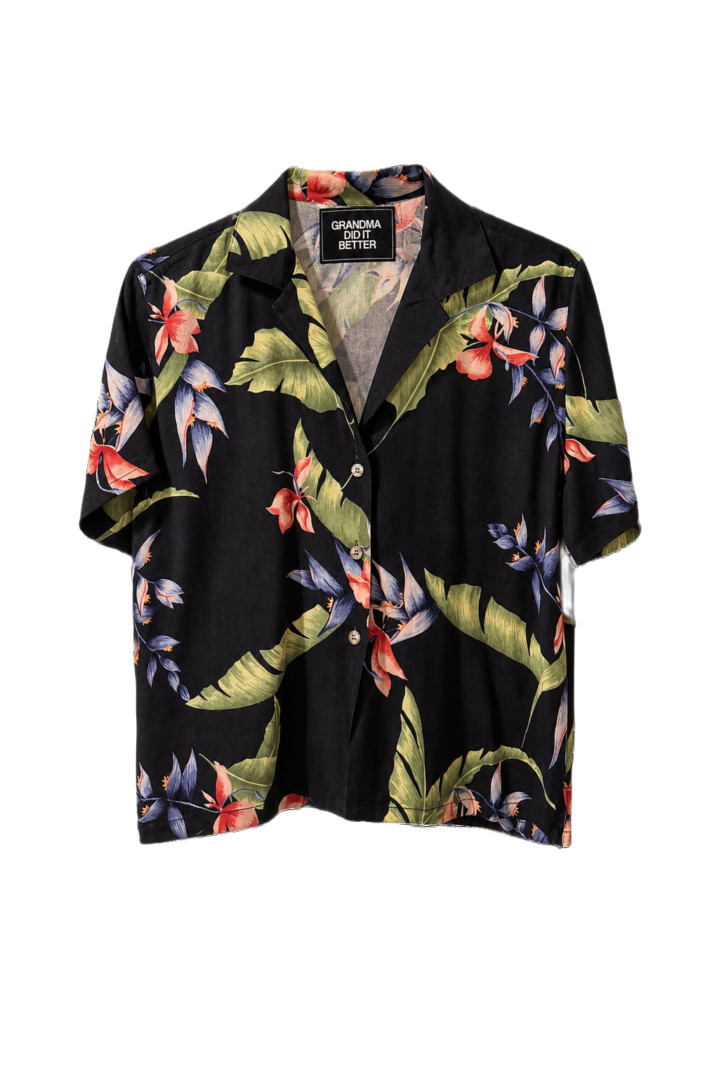 1990s Black Cotton Shirt - Front View