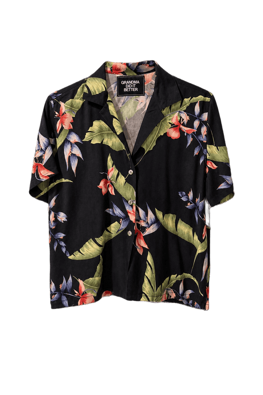 1990s Black Cotton Shirt - Front View