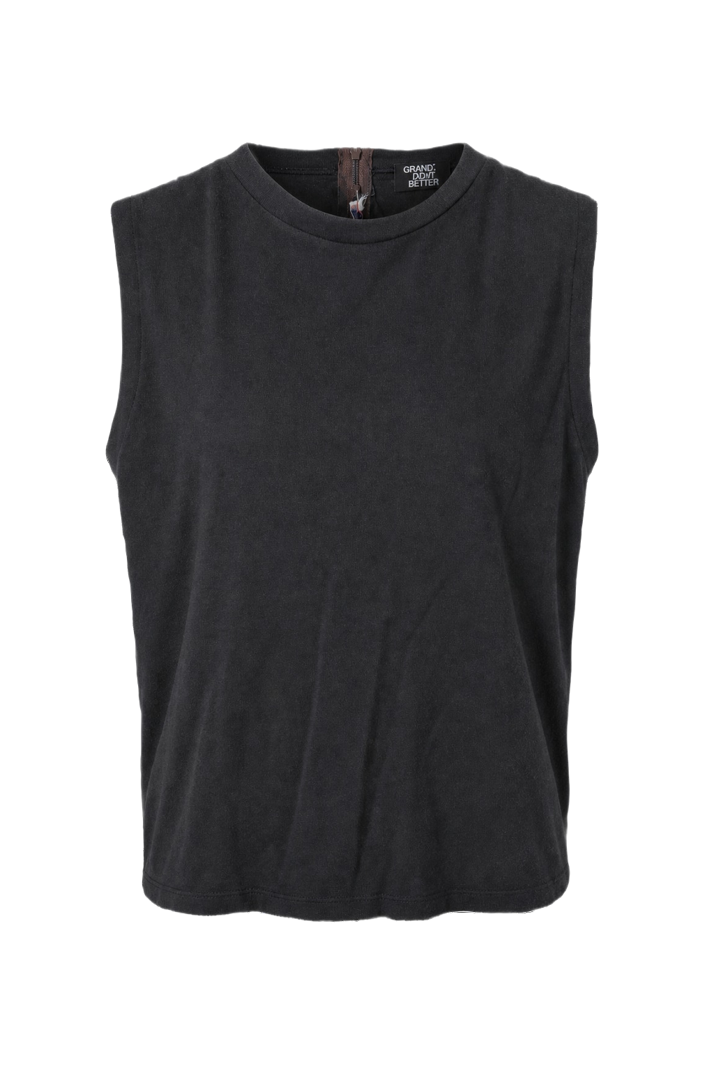 1960s Black Cotton Tank Top - Front View
