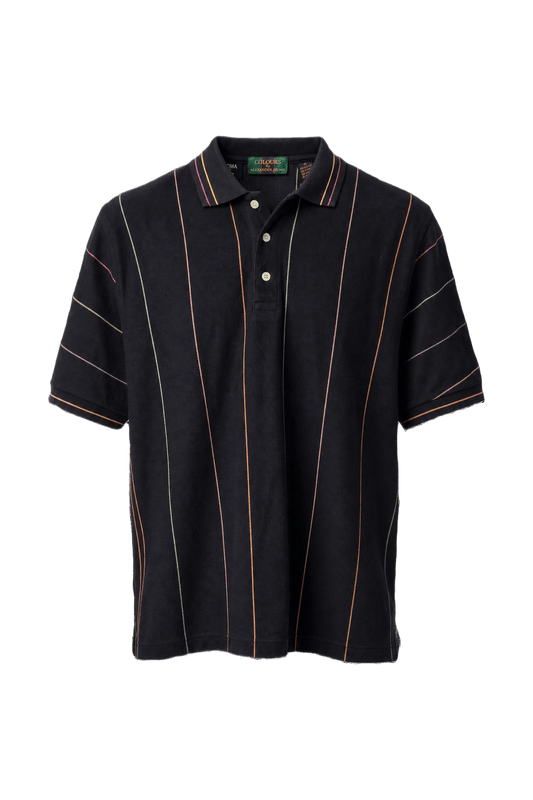 1980s Navy Blue Cotton Polo - Front View