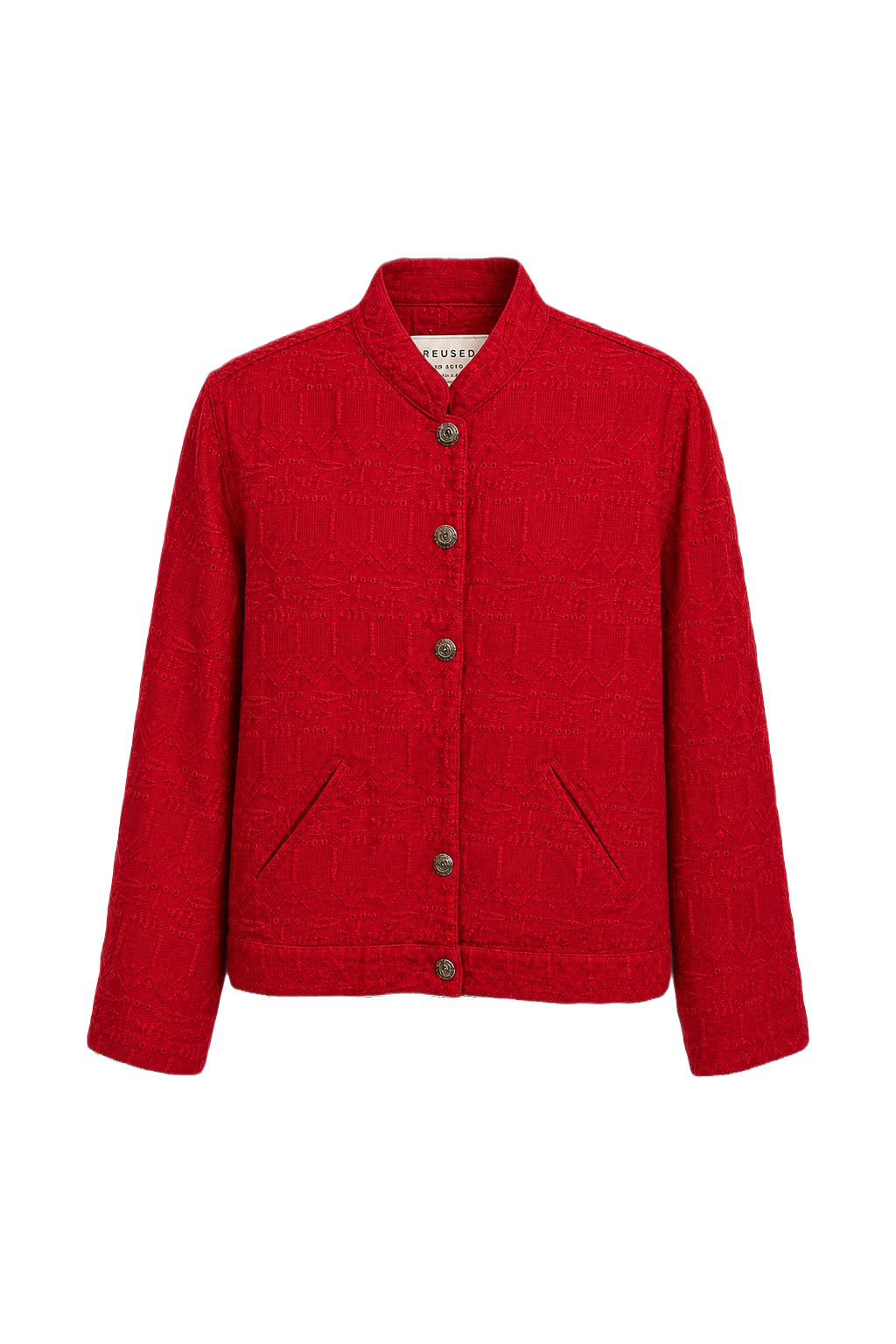 1980s Red Cotton Jacket - Front View