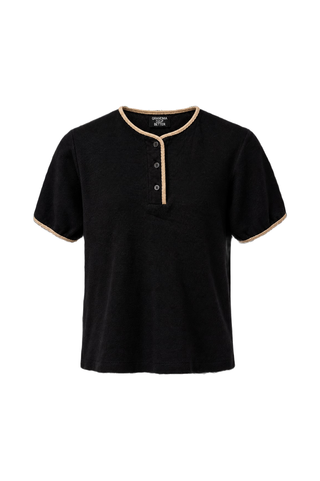 1960s Black Cotton T-Shirt - Front View
