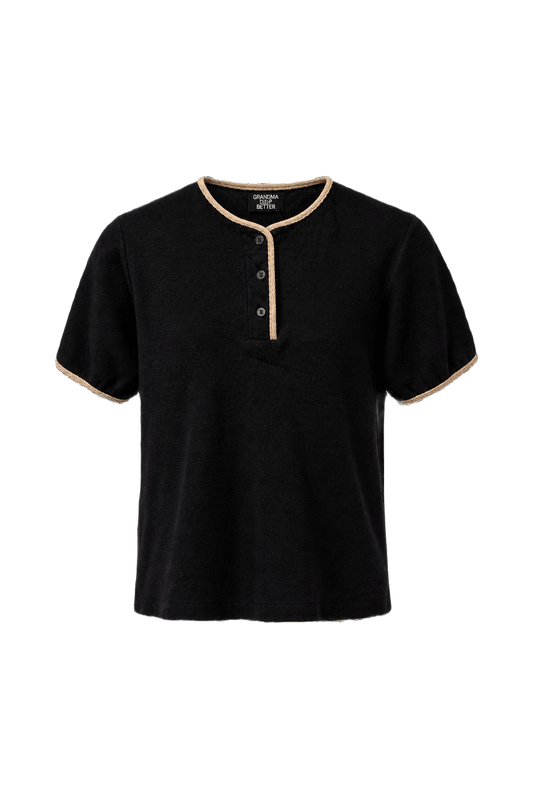 1960s Black Cotton T-Shirt - Front View