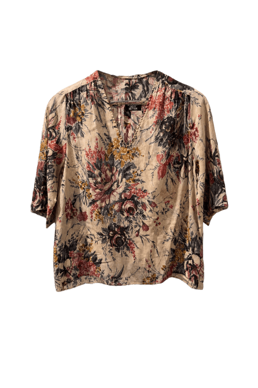 1970s Cream Silk Blouse - Front View