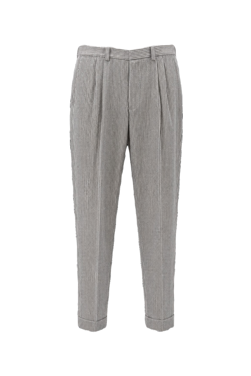 1980s White Cotton Trousers - Front View