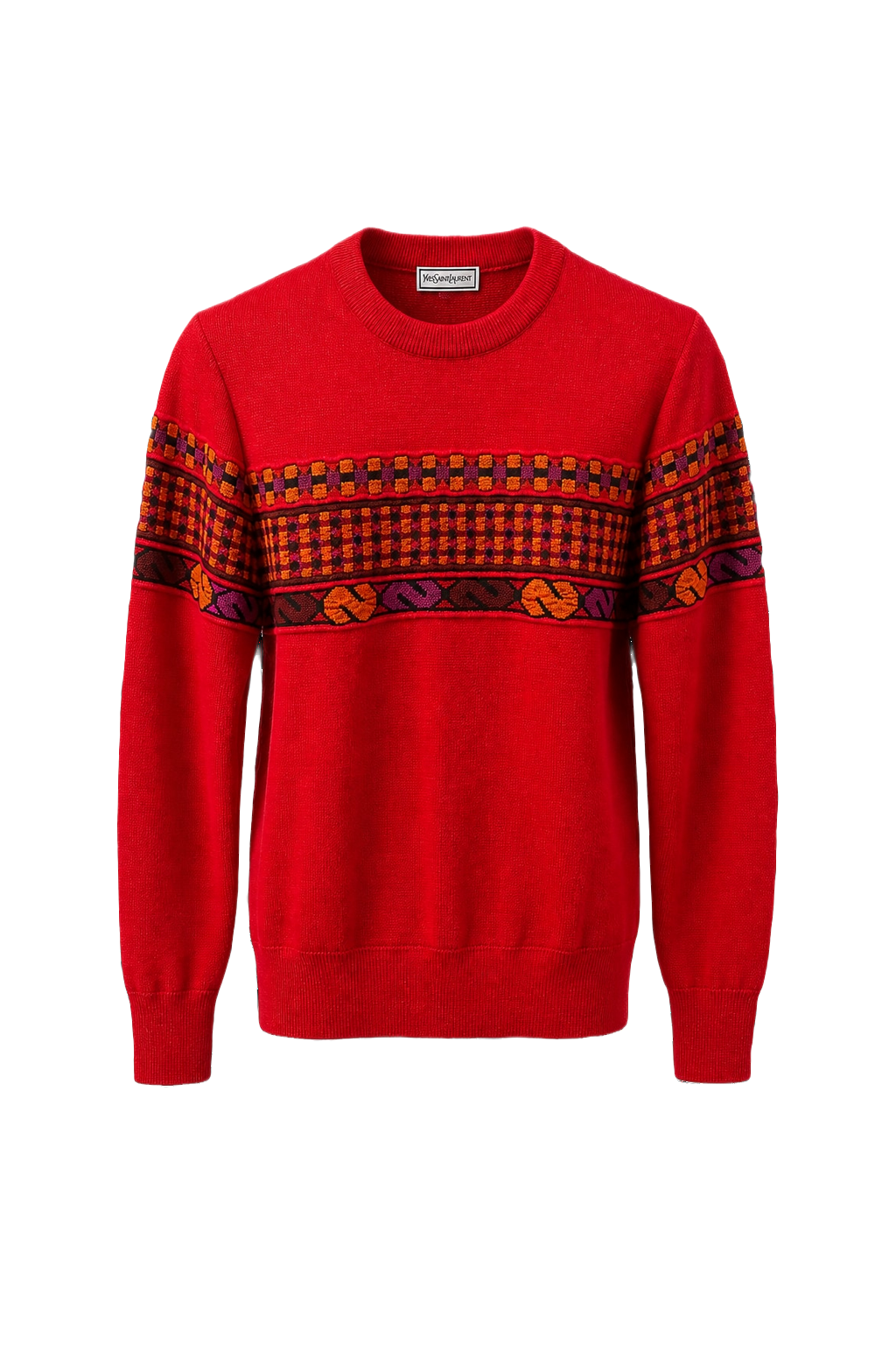 1980s Red Wool Sweater - Front View