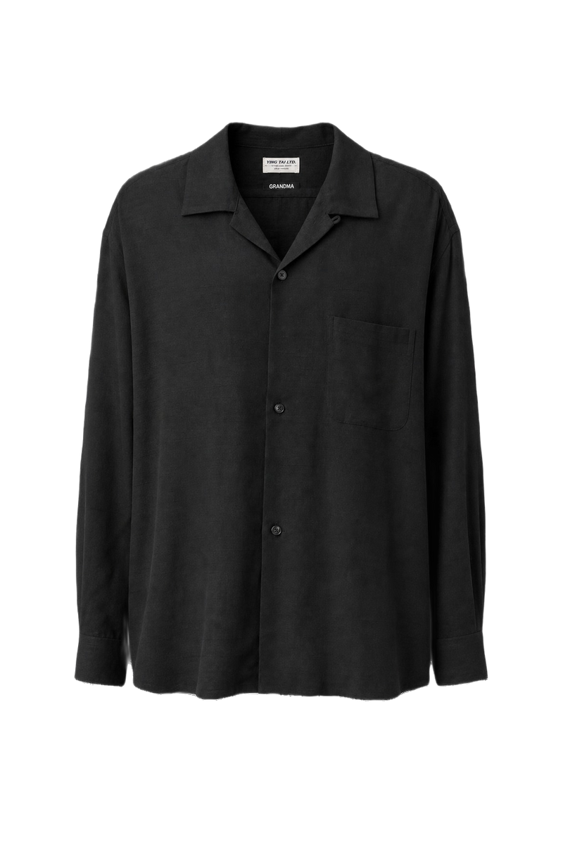 1990s Black Cotton Shirt - Front View