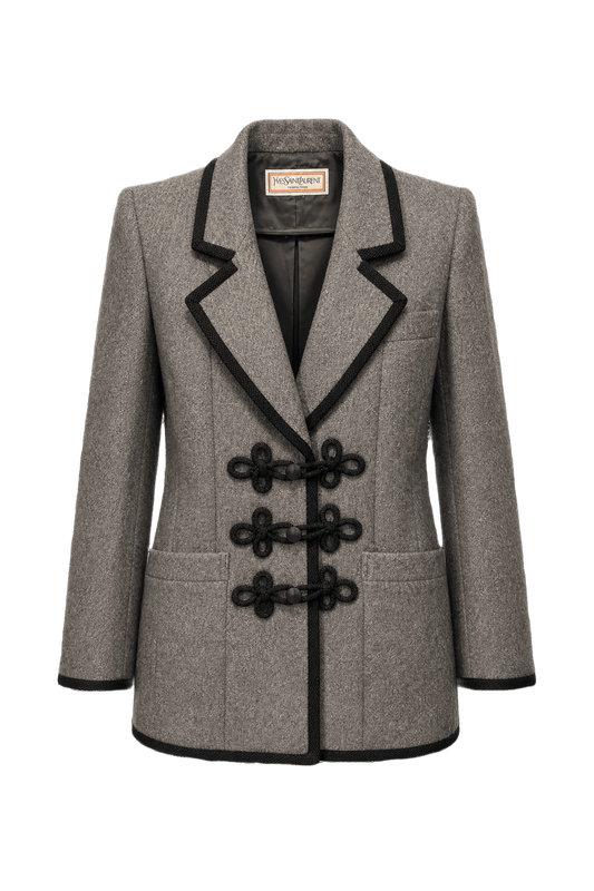 1970s Grey Wool Jacket - Front View