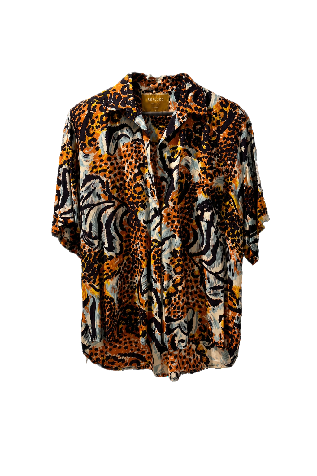 1980s Orange Cotton Shirt - Front View