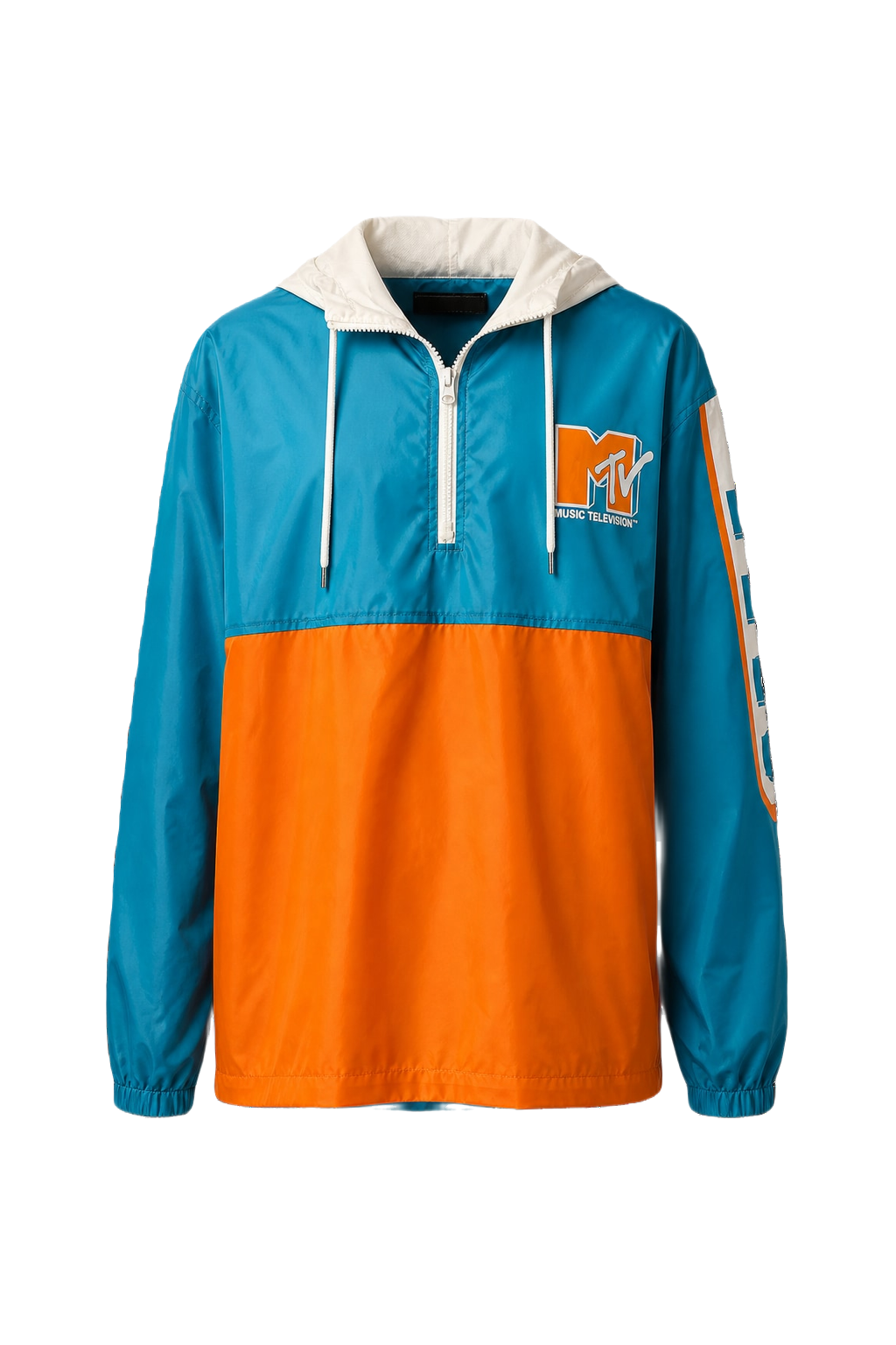 1990s Blue Nylon Windbreaker - Front View