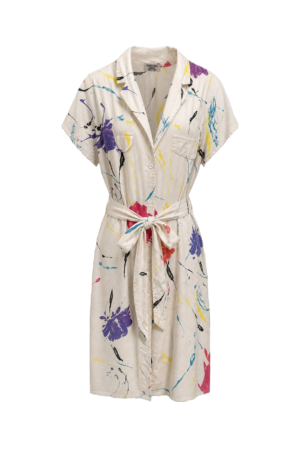 1980s Cream White Cotton Dress - Front View