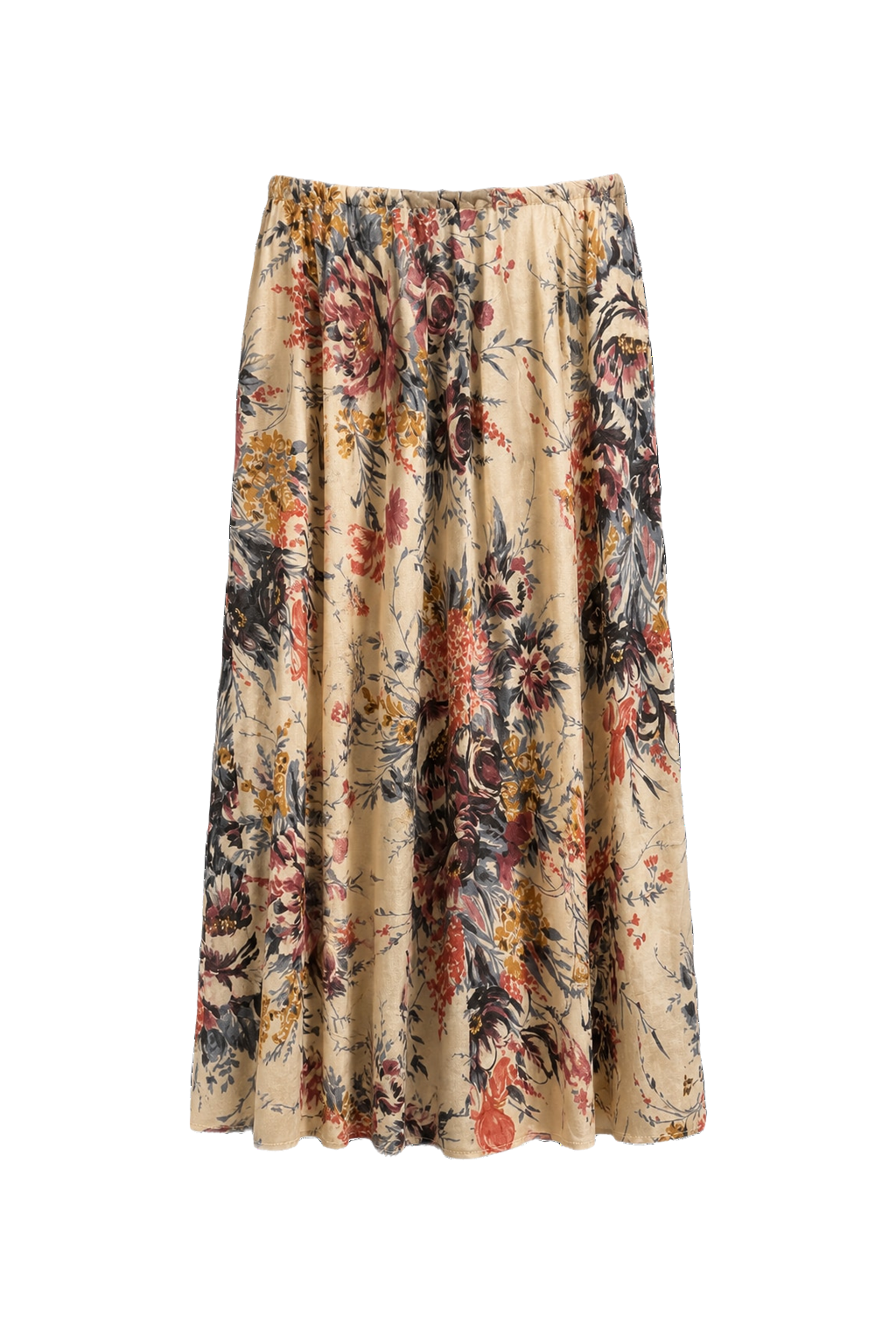 1970s Cream Cotton Skirt - Front View
