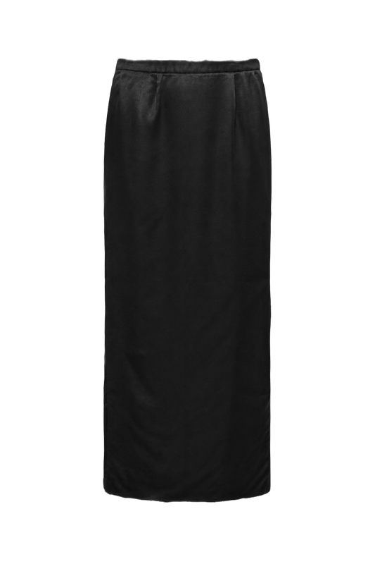 1960s Black Polyester Skirt - Front View