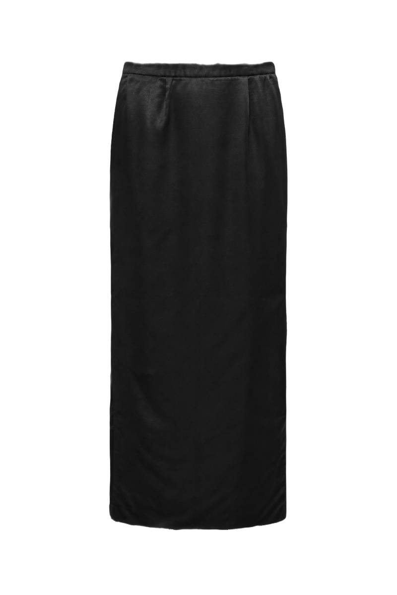 1960s Black Polyester Skirt - Front View