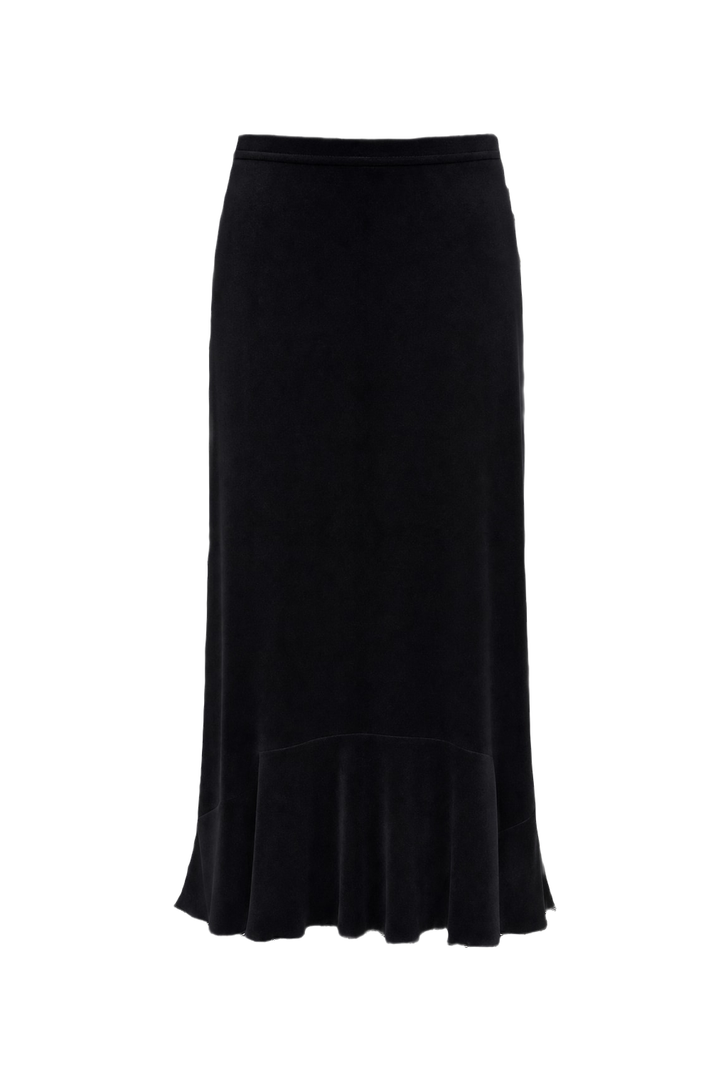 1990s Black Polyester Skirt - Front View