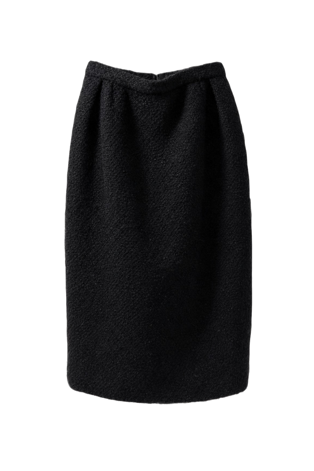 1980s Black Wool Skirt - Front View
