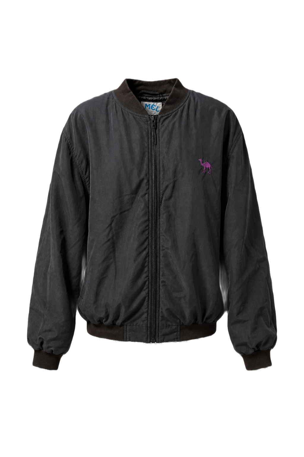 1990s Black Nylon Windbreaker - Front View
