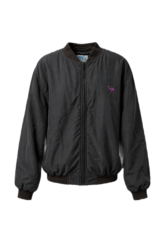 1990s Black Nylon Windbreaker - Front View