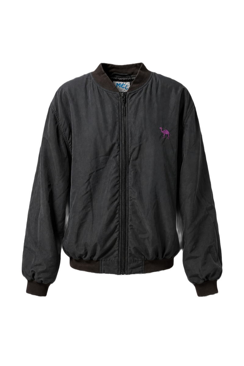1990s Black Nylon Windbreaker - Front View