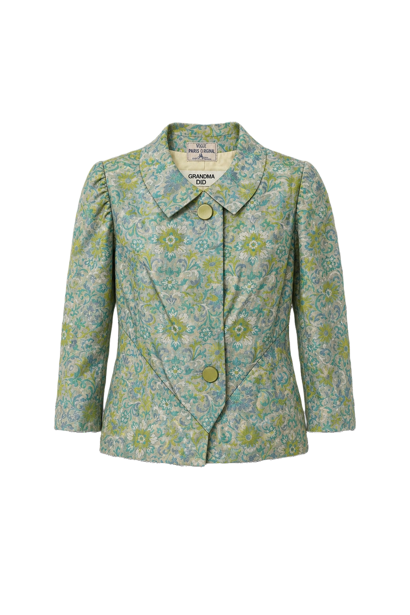 1960s Green Silk Jacket - Front View