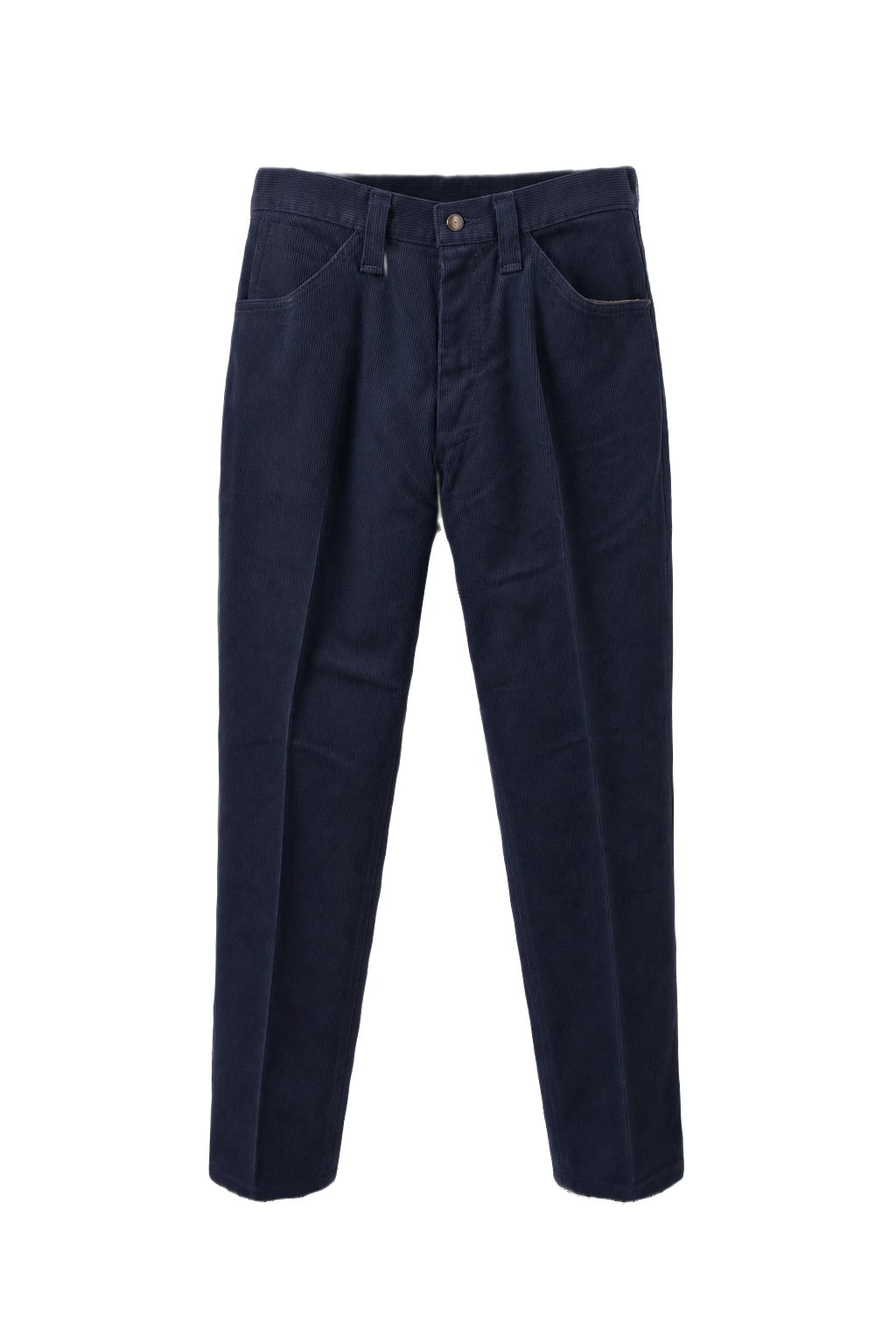1980s Navy Blue Cotton Pants - Front View