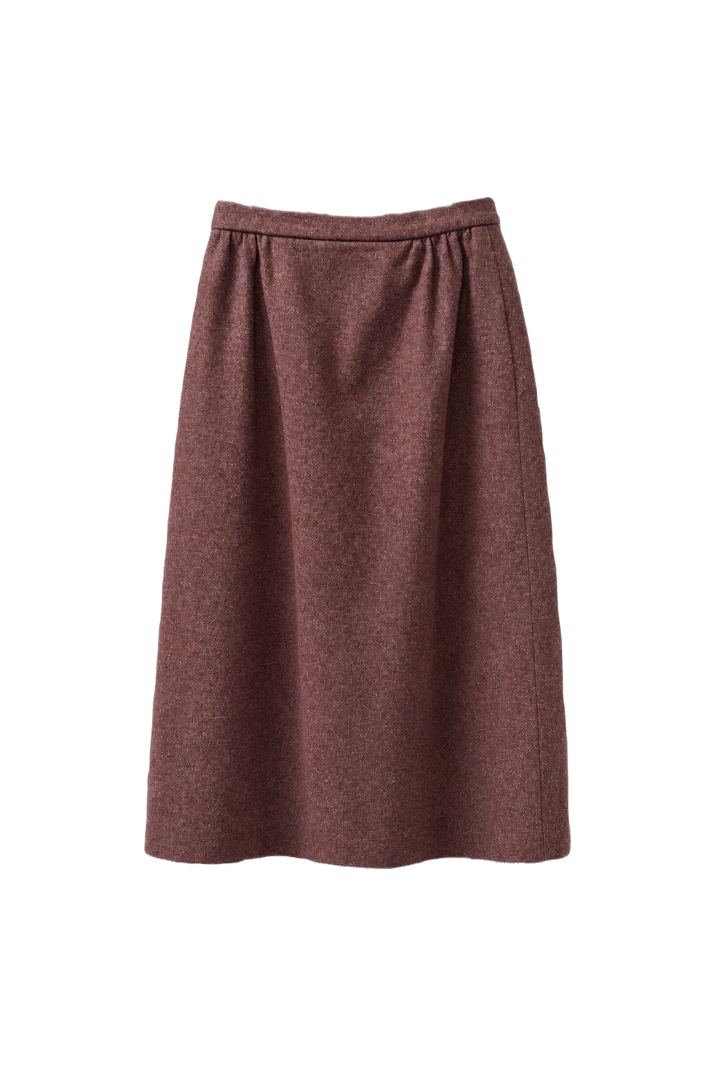 1970s Dusty Rose Pink Wool Skirt - Front View