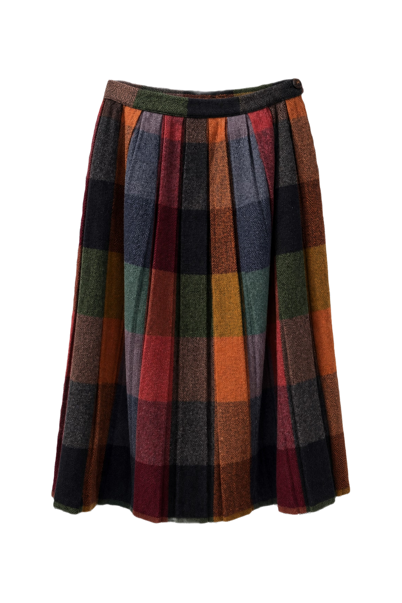 1950s Multi Wool Skirt - Front View
