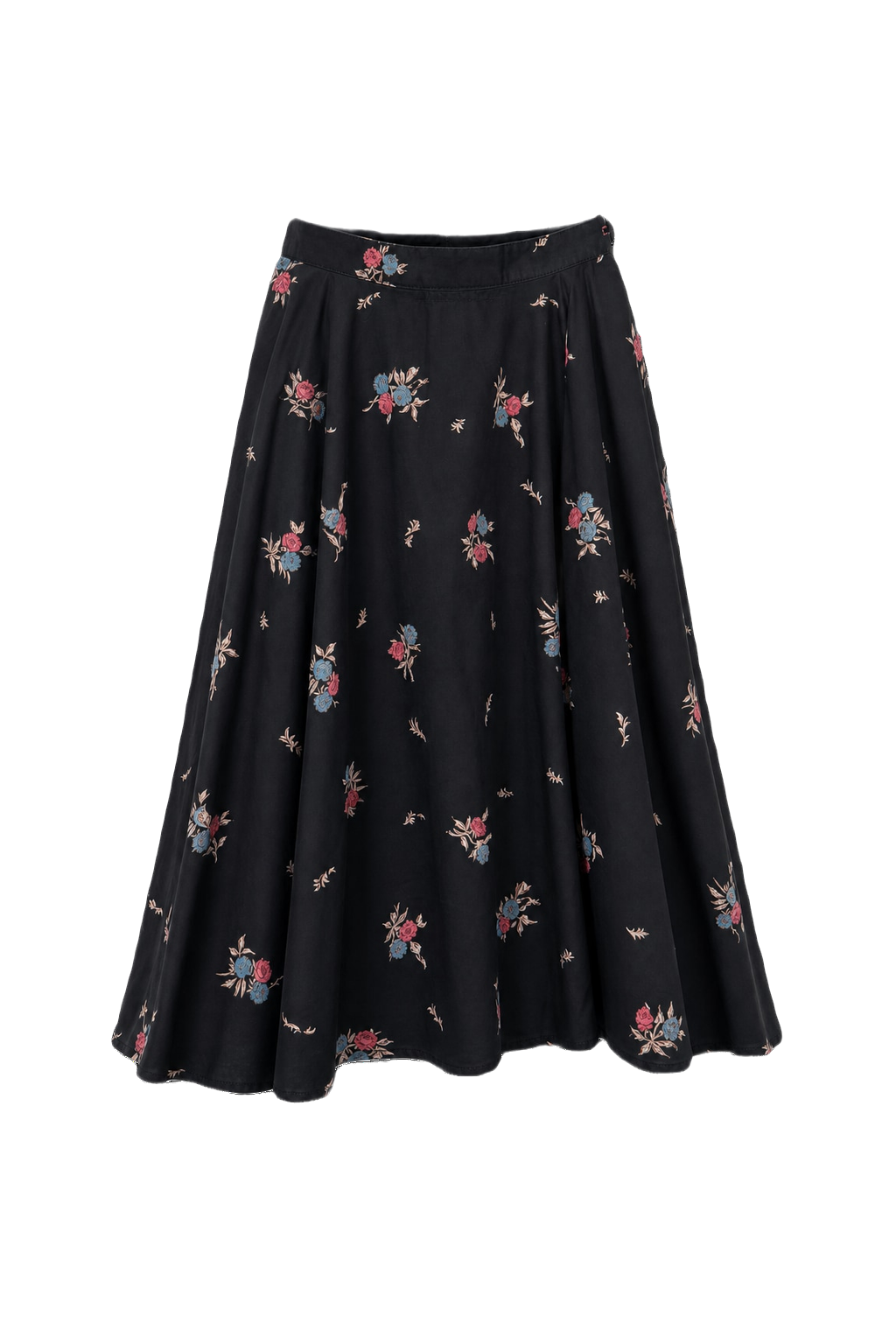 1950s Black Wool Skirt - Front View