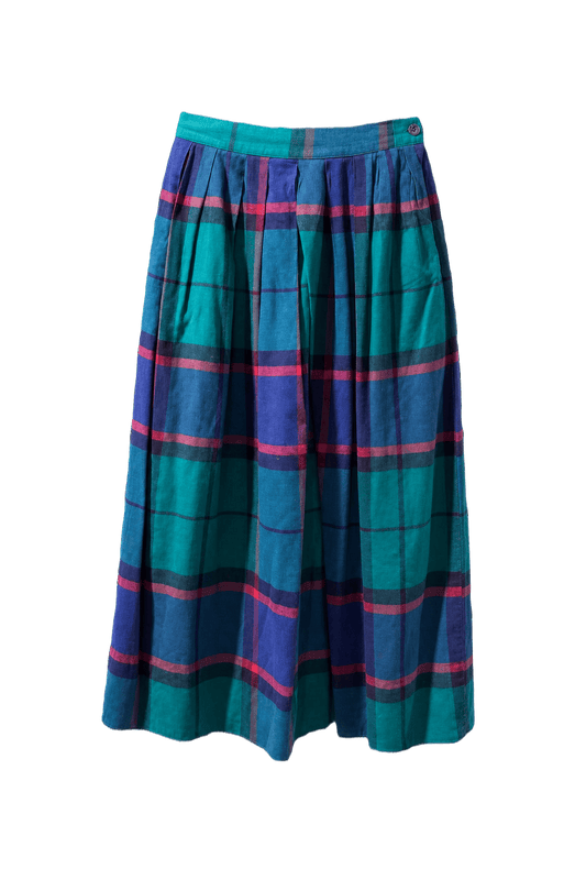 1960s Blue Wool Skirt - Front View
