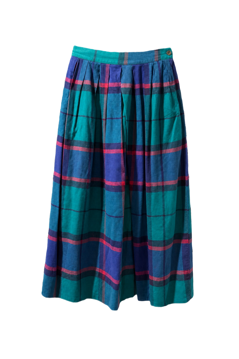 1960s Blue Wool Skirt - Front View
