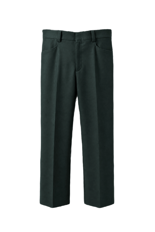 1950s Dark Green Cotton Pants - Front View