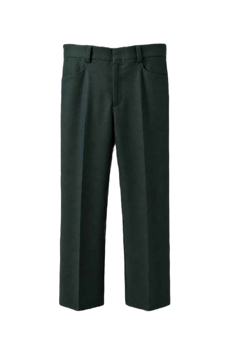 1950s Dark Green Cotton Pants - Front View