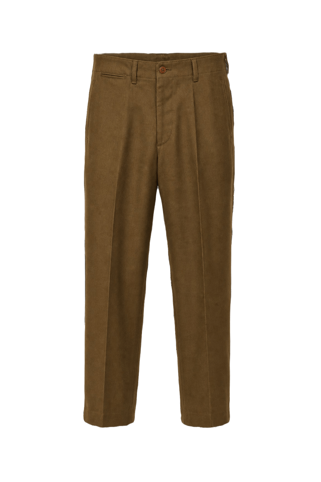 1950s Tan Cotton Trousers - Front View