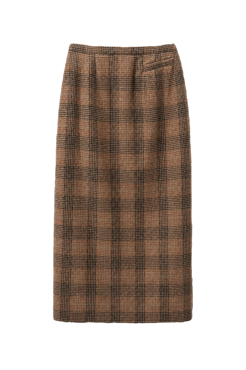 1960s Brown Wool Skirt - Front View
