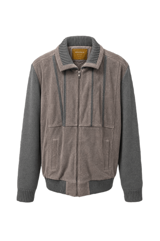 1980s Taupe Suede Jacket - Front View