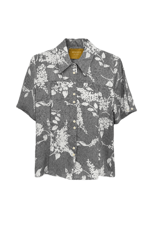 1980s Grey Cotton Shirt - Front View